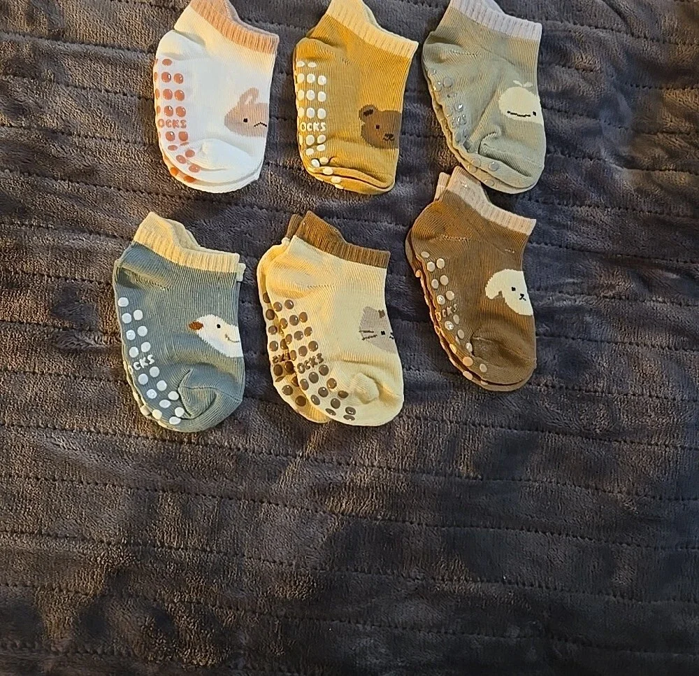 Toddler Boy Non-Slip No-Show Ankle Socks - Pack of 6